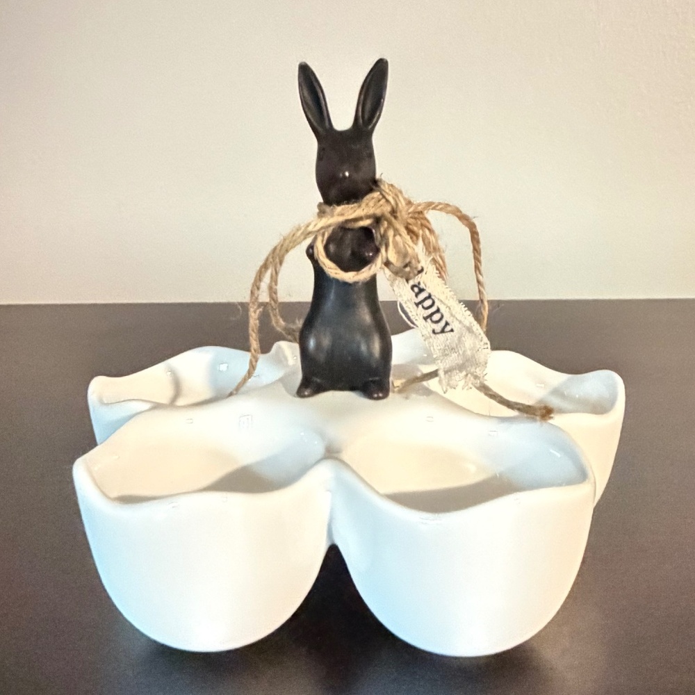 Mud Pie Bunny Egg Dish Tray Bowl for Easter Eggs Deviled Eggs
